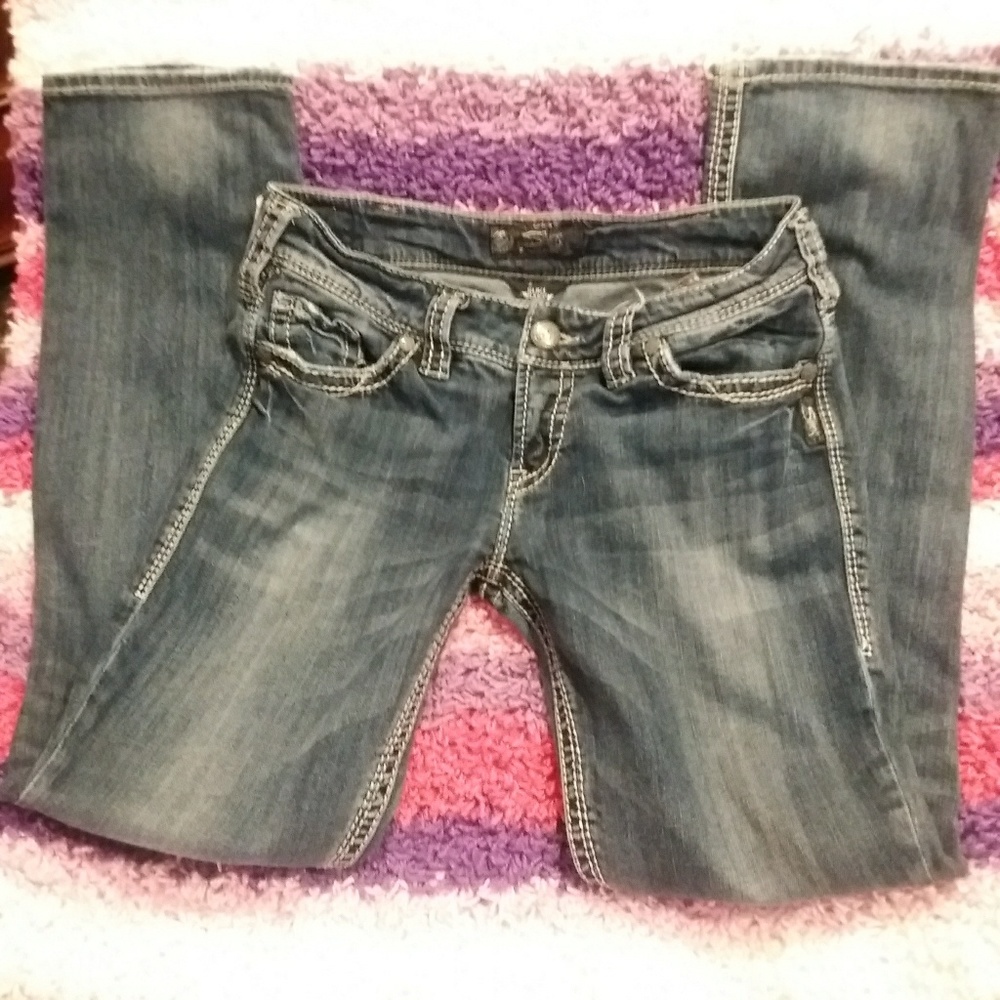 Silver Aiko Straight Leg Jeans